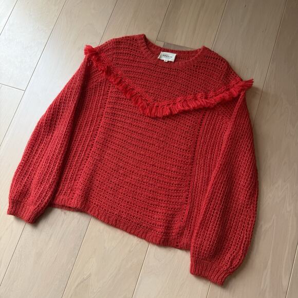 Sezane Gaston Sweater Women's Small Red Wool Cashmere Glam Boho New York - Picture 9 of 9